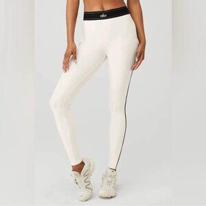 NEW Alo Yoga Suit Up Ivory Leggings small